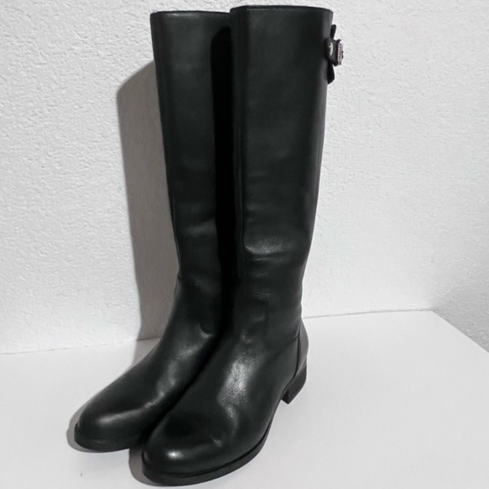 Steve Madden EDIE Black Leather Knee High Riding Winter Boots 9.5